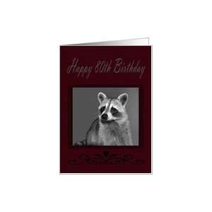  80th Birthday, Raccoon Portrait Card Toys & Games
