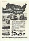 1937 VINTAGE BANTAM BEARINGS CORPORATION PRINT AD