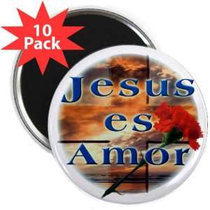  2.25 Magnet (10 Pack) Jesus Es Amor Jesus Is Love 