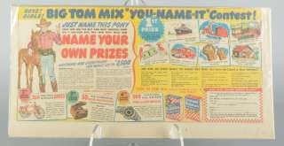 Vtg 1948 Ralston Cereal TOM MIX Contest Newspaper Ad  