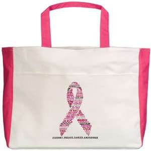 Beach Tote Fuchsia Cancer Pink Ribbon Support Breast Cancer Awareness
