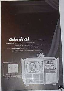 1950 ADMIRAL TELEVISIONMODEL 39X17 WITH 19 TUBE AD  
