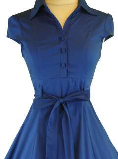 50s Style Blue SODA FOUNTAIN Lucy PINUP Day Dress  