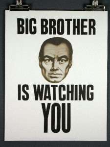 BIG BROTHER is WATCHING YOU, George Orwells 1984 Print  