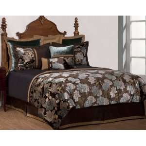  9 Piece Queen Rainforest Jacquard Bedding Comforter Set 