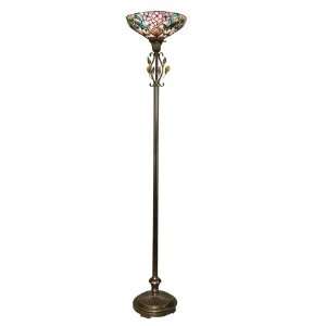  Dale Tiffany Crystal Peony 1 Light Torchiere Lamp TR90211 