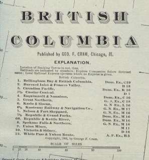 1903 Crams Railroad Map of British Columbia.  