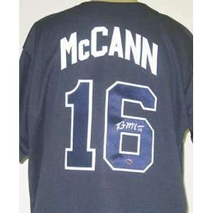  Brian McCann Autographed Uniform   Majestic Blue Road 