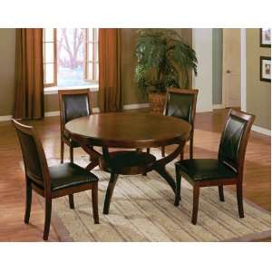   Design Round Dining Table in Walnut Finish #AD 91126