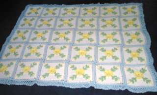   SHABBY ROSES VINTAGE LOOK COTTAGE STYLE Yellow Blue 30 Squares  