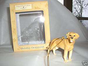 YELLOW LABRADOR DOG FIGURINE CHRISTMAS TREE ORNAMENT  