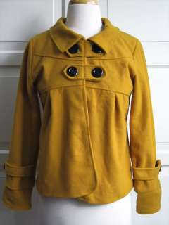 NEW Double Breasted Short Jacket   Womens S   Mustard / Yellow  