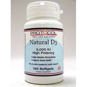  Protocol for Life Balance Natural D3 2000 IU 120 gels 