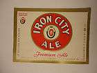 iron city premium lager ale beer glass bottle label 7