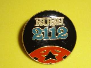 RUSH 2112 Enamel Metal Vtg Tour Pin Badge Pinback Geddy Lee Rock Logo 