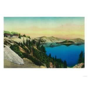 Crater Lake Lodge overlooking Lake   Crater Lake, OR Giclee Poster 