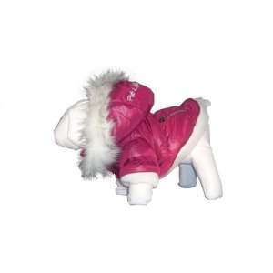   1PKMD Pink Metallic Fashion Parka with Removable Hood MD