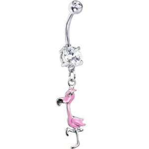  Pink Flamingo Belly Ring Jewelry