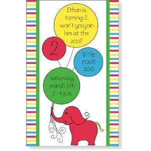  Elephant & Balloons Invitation