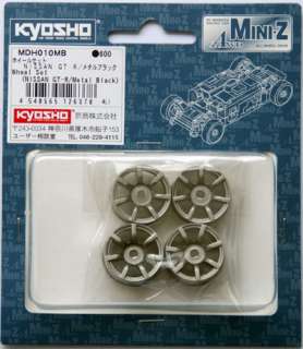 Wheel Set Metal Black / GT R Kyosho Mini Z AWD MDH010MB  