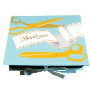 Signature Line Thank You Boxed Note Cards   Gold Scissors  Rungtong 