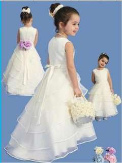 Wedding Pageant Party Flower Girls Dress SZ 2 4 6 8 +  
