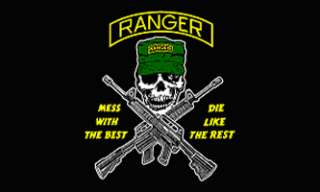 US ARMY RANGERS MESS WITH THE BEST DIE LIKE THE REST FLAG