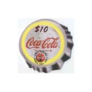   Card Coca Cola 95 $10. Die Cut Coke Bottle Caps Set of 3 Different