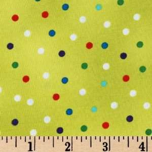  44 Wide Baby Geniuses Polka Dots Lime Fabric By The Yard 
