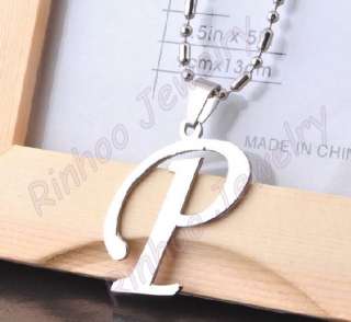 free letter Stainless Steel Necklace 6pcs 32x26mm  
