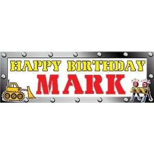  Construction Personalized Banner 18 Inch x 54 Inch All Weather 