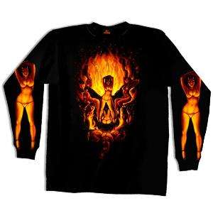 Devil Chicks, Long Sleeve Biker T Shirt,L,XL,XXL,XXXL  