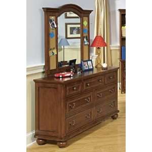   Wood Bedroom Furniture Set Garrett 7 Drawer Dresser w/ Cork Mirror