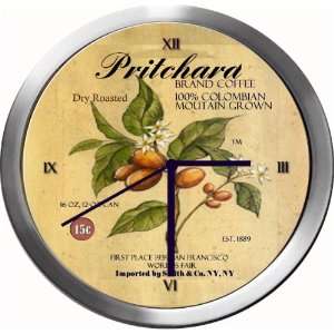  PRITCHARD 14 Inch Coffee Metal Clock Quartz Movement 