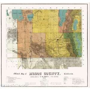  MODOC COUNTY CALIFORNIA (CA) MAP BY A.M. GREEN 1911