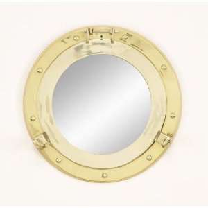  Benzara 09484 11.5 in. D Brass Porthole Mirror
