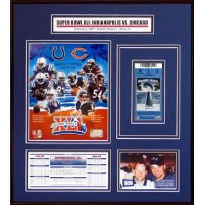  Super Bowl XLI Ticket Frame Indianapolis Colts vs. Chicago 