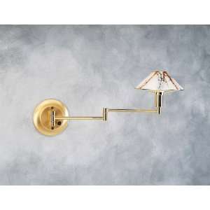  Brushed Brass Marbled Glass Swing Arm Wall Light
