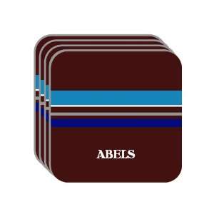 Personal Name Gift   ABELS Set of 4 Mini Mousepad Coasters (blue 