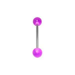  Purple Acrylic UV Reactive Tongue Ring Barbells Jewelry