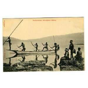  Andamanese Aborigines Fishing Postcard Undivided Back Bow 