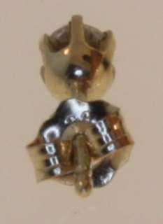 14k yellow gold single stud earing .10ct 3.0mm SI1 2 H vintage estate 