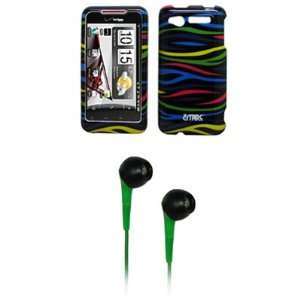   Cover Case + Green 3.5mm Stereo Headphones for Verizon HTC Merge 6325