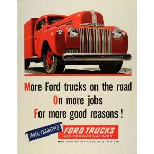 1945 Ad Vintage Ford Trucks Commercial Cars World War II 