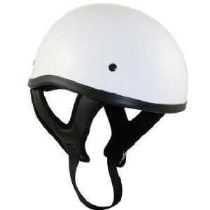  DOT White Glossy Motorcycle Skull Cap Half Helmet Sz 2XL 