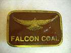 WOW Falcon Coal Belt Buckle Beckley WV mining mine brass golden bird C 