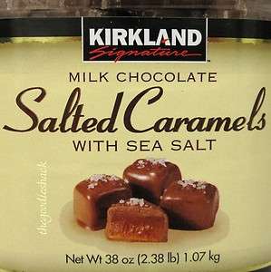 25 LBS Milk Chocolate Salted Caramels w/ Sea Salt, Kirkland, Caramel 