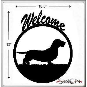  WIREHAIRED DACHSHUND Black Metal Welcome Sign ~NEW~ Patio 
