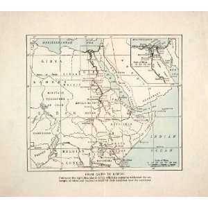  1923 Print Map North East Africa Arabia Egypt Libya Sudan Abyssinia 
