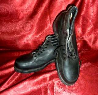   90s MENS CAROLINA #146 BLACK LEATHER WORK BOOTS SHOES 12 W XW NEW OLD